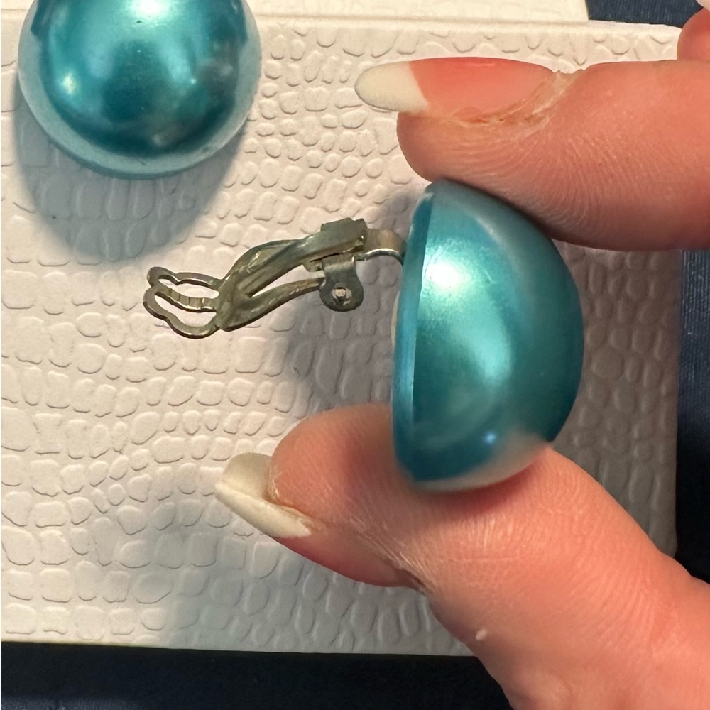 Elegant Blue Clip-On Earrings